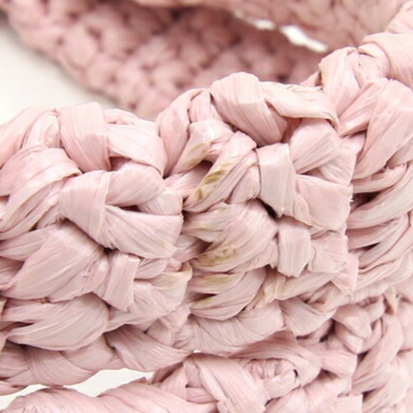 Prada Handbag Small Crochet Tote Bag 1BG422 Pink Raffia-like Embroidered Bask... - Picture 5 of 6